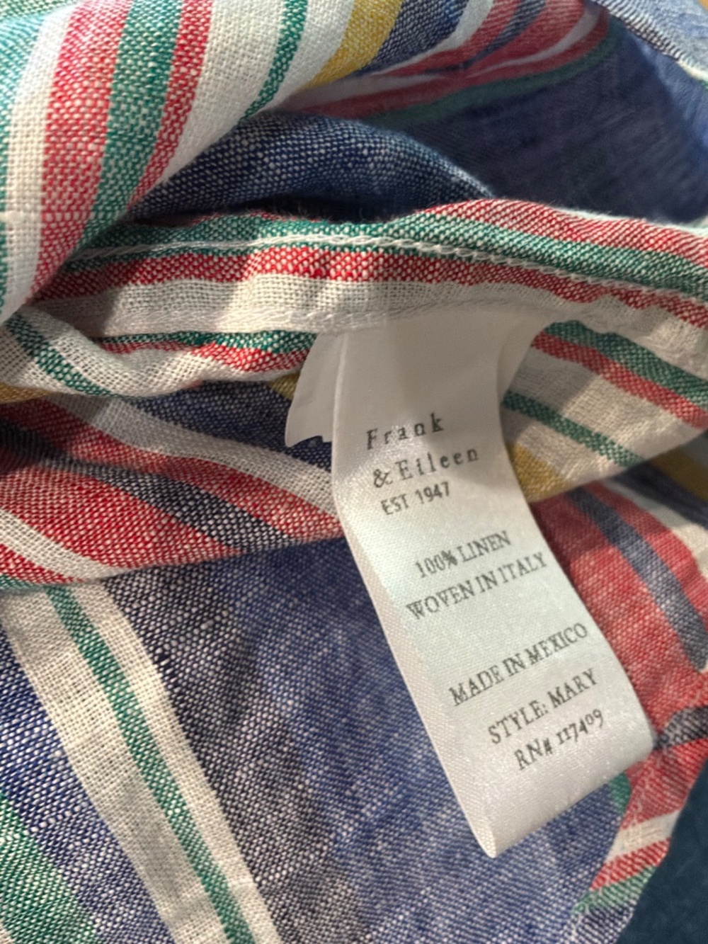 Frank & Eileen Mary dress Medium in multi muted stripes, 100% linen, NWT - Picture 4 of 4